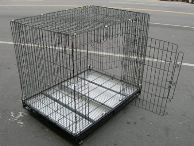 4台尺 折合式靜電烤漆籠 大型狼犬籠 狗籠 DK-0619《雙門，正開，側開》4X3尺，每件5,800元