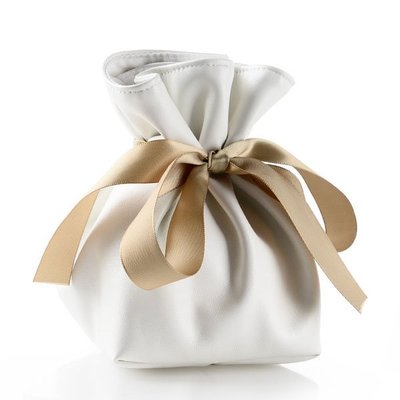 創意時尚蝴蝶結珠寶首飾袋白色PU皮收納袋珠寶盒禮物包裝