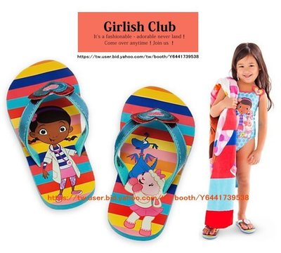 【Girlish Club】美國㊣Disney小醫生大玩偶愛心夾腳鞋涼鞋拖鞋(c383)amber gap三七一元起標