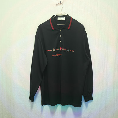 Munsingwear 企鵝牌 Polo衫 長袖 黑 滑面 極稀有 日本製 老品 復古 古著 Vintage
