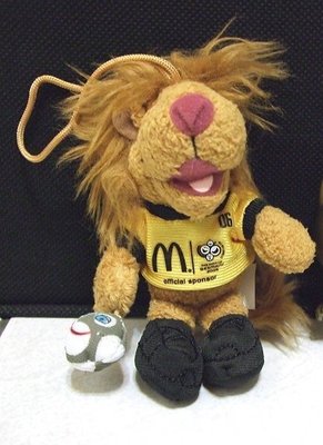全新麥當勞2006世界盃足球賽吉祥物Goleo VI獅子玩偶吊飾