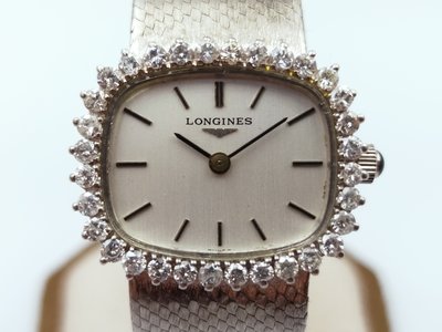 【發條盒子H1200】LONGINES 浪琴 方型銀面手上鍊 鑽圈226錶帶 經典女錶