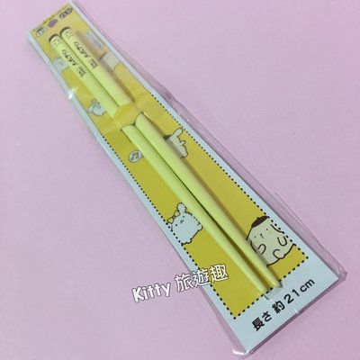 [Kitty 旅遊趣] 日本製 三麗鷗商品 布丁狗 筷子 黃色 Sanrio正版商品 大人用筷子 21cm