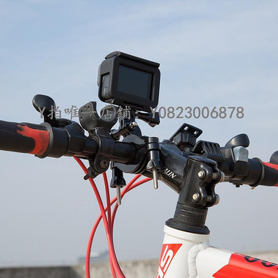 運動相機支架 TELESIN泰迅適用GoPro11/10/9/8/7/6/5自行車夾摩托車大管徑支架insta360X3