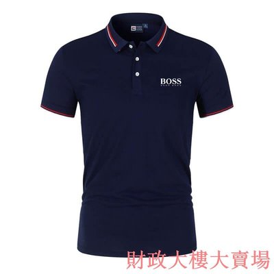 新款夏季高品質男士 Polo 衫 Boss Print 休閒短袖 T 恤男士衣服 M-4XL