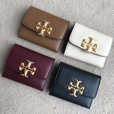 NaNa代購 Tory Burch 短夾 Eleanor Compact 禮品盒包裝 素面全皮 雙T logo 實用經典 附購證