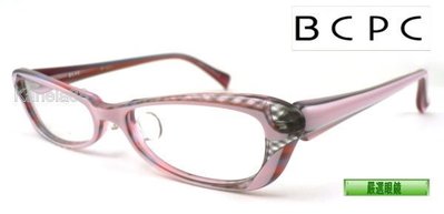 #嚴選眼鏡#==BCPC==粉紅透明雙色膠框 鼻墊加高 經典貓眼款 日本製 公司貨 3013