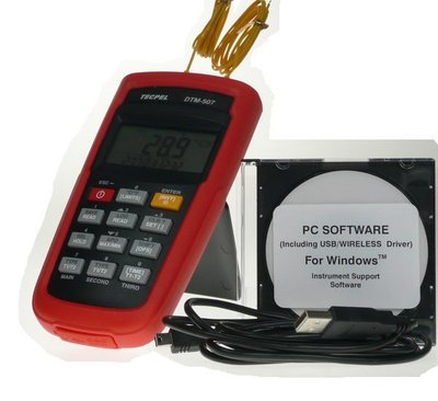 TECPEL 泰菱 》DTM-507 USB多功能溫度計記錄器(多種熱耦線/背光) DTM507 溫度記錄器