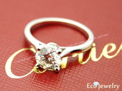 《Eco-jewelry》【Cartier】卡地亞經典四爪1.03克拉G colorVS13EX鑽石戒指~專櫃真品近新品