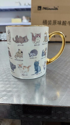 日本產franche lippee貓咪水杯果汁杯咖啡杯馬g杯