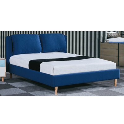 【在地人傢俱】22 Z便宜購-K215深藍色布面6尺雙人床台/床架 ZSH303-7
