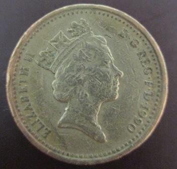 ~ENGLAND 英國 1POUND 1英磅 1990 1993年 錢幣/硬幣二枚~