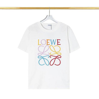 【Lydia代購】LOEWE  2024新款T恤，彩色大logo刺繡工藝，采用230