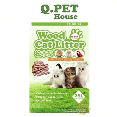 Q PET Wood Cat Litter 環保松木砂 8L-25L 貓兔小動物皆用 貓砂『WANG』
