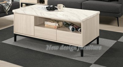 【N D Furniture】台南在地家具-木心板刷白木紋人造石面117cm大茶几/4尺茶几MC
