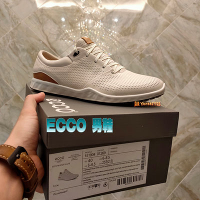 正貨ECCO GOLF S-LITE 男士高爾夫球鞋 ECCO皮鞋 ECCO休閒男鞋 柔軟皮革 菱形壓紋 151904