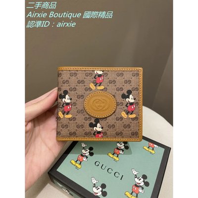 二手精品 古馳 Gucci X Mickey Mouse Bifold 米奇 米老鼠 對折短夾 錢包 602547