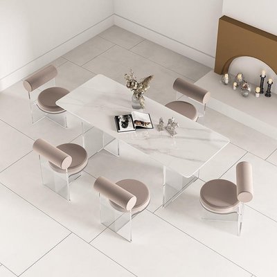 免運-亞克力透明水晶餐椅家用現代簡約輕奢北歐梳妝化妝凳椅子網紅ins-
