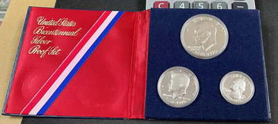 【華漢】美國 1776-1976  美國建國200年紀念銀幣  3枚一組 全新