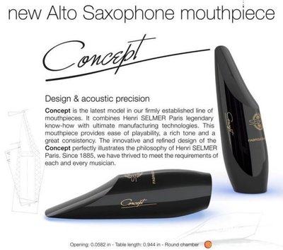 【現代樂器】現貨免運！法國Selmer Concept Alto Sax Mouthpieces 中音薩克斯風 古典吹嘴