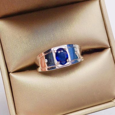 【藍寶石戒指】天然藍寶石戒指 皇家藍 1克拉 簡約時尚 極簡設計
