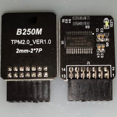 替換 TPM2.0模塊 TPM 14Pin 2*7P安全模塊 適用於 MSI B250M Win11 平臺保護模塊
