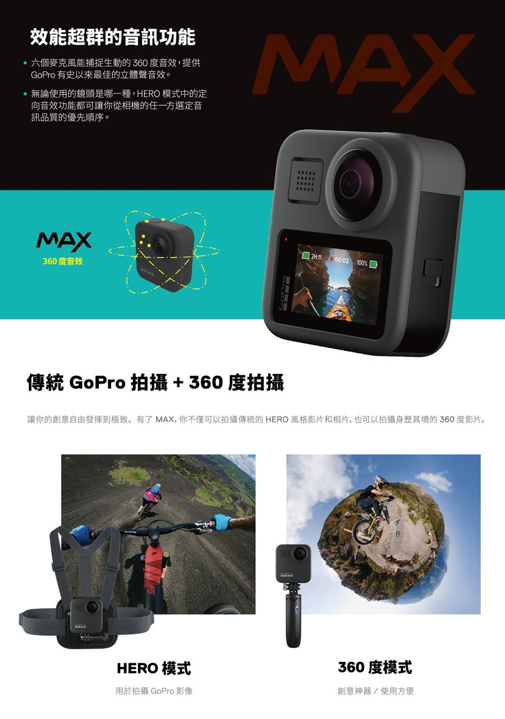 24期怪機絲GOPROMAX 360攝影機全景相機HERO拍攝+360全景拍攝錄防水極限