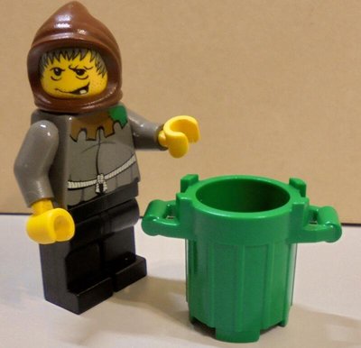 【LEGO樂高】城市系列建築零件 綠色垃圾桶 含把手 Green Container