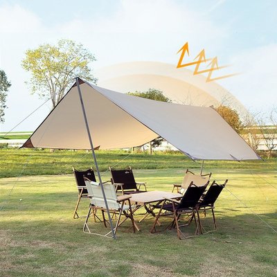防雨防風天幕戶外露營帳篷遮陽便攜野餐野炊涼棚露營用品裝備