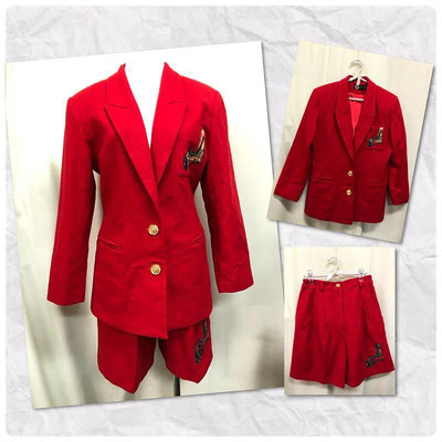 🎀二手衣倉🎀英倫風golf紅色系列毛呢西裝套裝9號AW0104