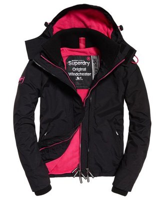 第八代 黑桃紅 極度乾燥 Superdry Arctic 經典款 三排拉鍊 風衣 外套 防風保暖刷毛 黑桃紅 內口袋