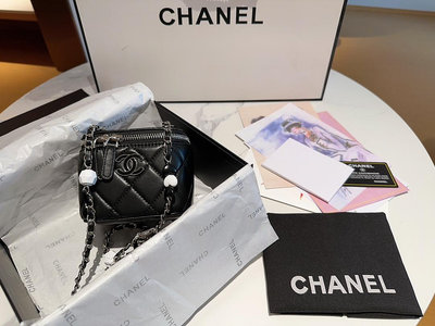 【二手】【跑量】   香奈兒Chanel 23愛心鏈條琺瑯扣小盒子盒子包 小廢包