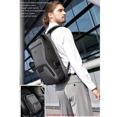 男士後背包 商務旅行背包 15.6英寸筆電背包 大容量男士背包 出差行李袋旅行包 防水防盜背包 帶USB 帶防盜鎖