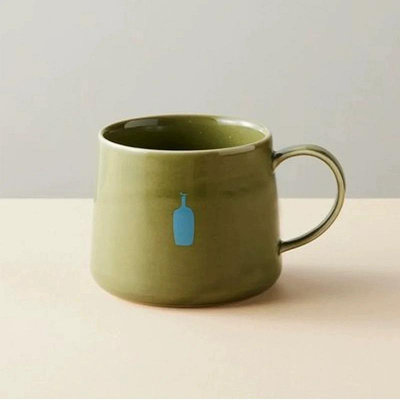 日本blue bottle杯子藍瓶子限定咖啡杯陶瓷杯深綠色馬克杯ins