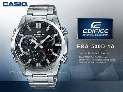 CASIO 手錶專賣店 國隆 EDIFICE_ERA-500D-1A_三眼計時_溫度_男錶_全新_開發票_保固一年