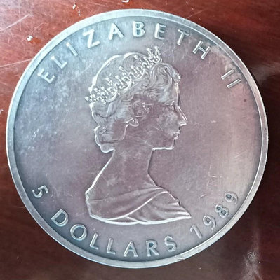 加拿大 5元 楓葉投資銀幣 1989年純銀1盎司9999 青