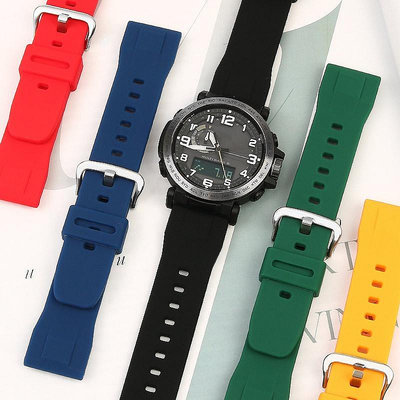 24mm樹脂錶帶手錶配件適用卡西歐GA2000 PRG-600 PRW-6600PRG-650