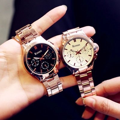 超質感 特價ing 現貨 韓國造型三眼金錶 三眼金錶 三眼錶 復古金錶 學生錶 原宿錶 商務錶 仕女錶 藍光錶 鋼錶