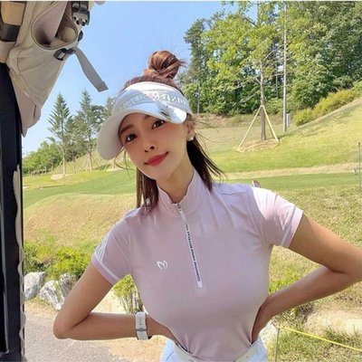 特賣-新品韓國原單MASTER BUNNY高爾夫球帽女22春季golf亮片長檐防曬無頂帽