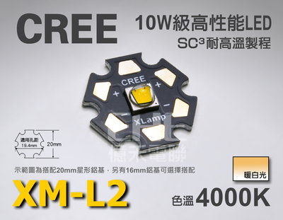 EHE】CREE原裝XM-L2 U2 4000K暖白光LED (XML2)。可取代MC-E、XM-L，適合改裝攝影