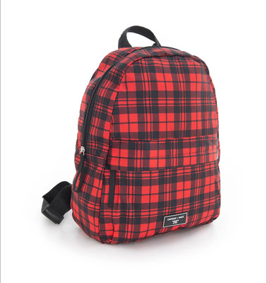 愛買物 全新熱銷單品 英倫風英式紅色格紋 美式黑色豹紋可折疊後背包 大容量後背包 旅行好幫手 可收納不佔空間