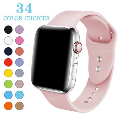 適用於蘋果apple watch錶帶單色矽膠iwatch12345代運動手環錶帶廠家現貨