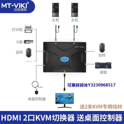 轉換器邁拓維矩kvm切換器2口HDMI高清雙電腦鍵盤鼠標共享器打印機筆記本電腦電視顯示器共享器高清4k共享鼠標鍵盤