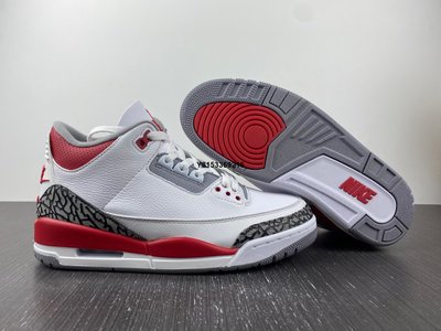 Air Jordan 3 OG “Fire Red”老屁股 白紅 爆裂紋 DN3707-160男鞋
