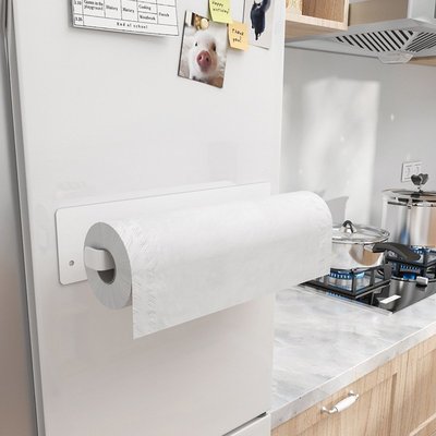 冰箱側面掛架磁吸式免打孔抹布毛巾架廚房紙巾卷紙架冰箱吸油紙架