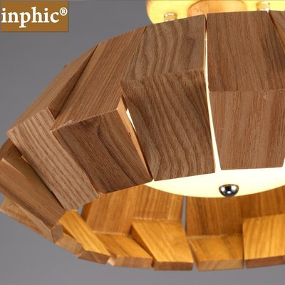 INPHIC-北歐設計師藝術創意個性燈具餐廳客廳臥室店鋪簡約木藝吸頂燈圓形 大款