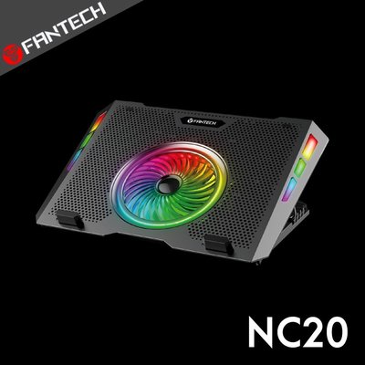 平廣 FANTECH NC20 散熱座 RGB五段式多角度靜音筆電散熱座 風扇 五核心風扇適小筆電/雙USB供電孔