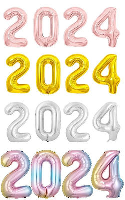台灣現貨 2024 數字 1組 (可開報帳收據) 尾牙 新年 春節 跨年 聖誕節 萬聖節 數字氣球
