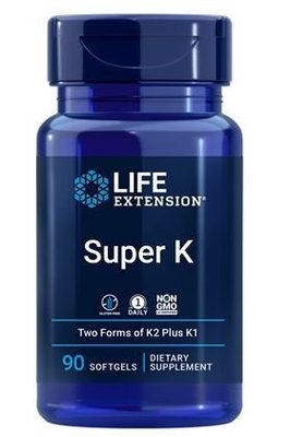 美國Life Extension,超級維生素K(高級K2,K1,C,MK-4,MK-7)，90粒長效(頂級品牌，非基改)