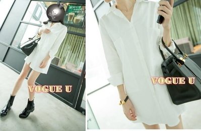 ☆VOGUE U☆經典白色襯衫洋裝 長版襯衫(特價) 【T0548X】NG商品